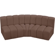 Bowery Hill Contemporary Brown Vegan Leather Modular Sectional