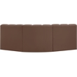 Bowery Hill Contemporary Brown Vegan Leather Modular Sectional