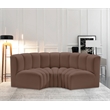 Bowery Hill Contemporary Brown Vegan Leather Modular Sectional