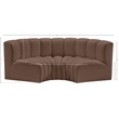 Bowery Hill Contemporary Brown Vegan Leather Modular Sectional