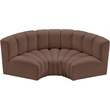 Bowery Hill Contemporary Brown Vegan Leather Modular Sectional