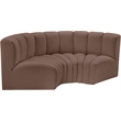 Bowery Hill Contemporary Brown Vegan Leather Modular Sectional