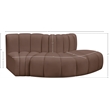 Bowery Hill Contemporary Brown Vegan Leather Modular Sectional