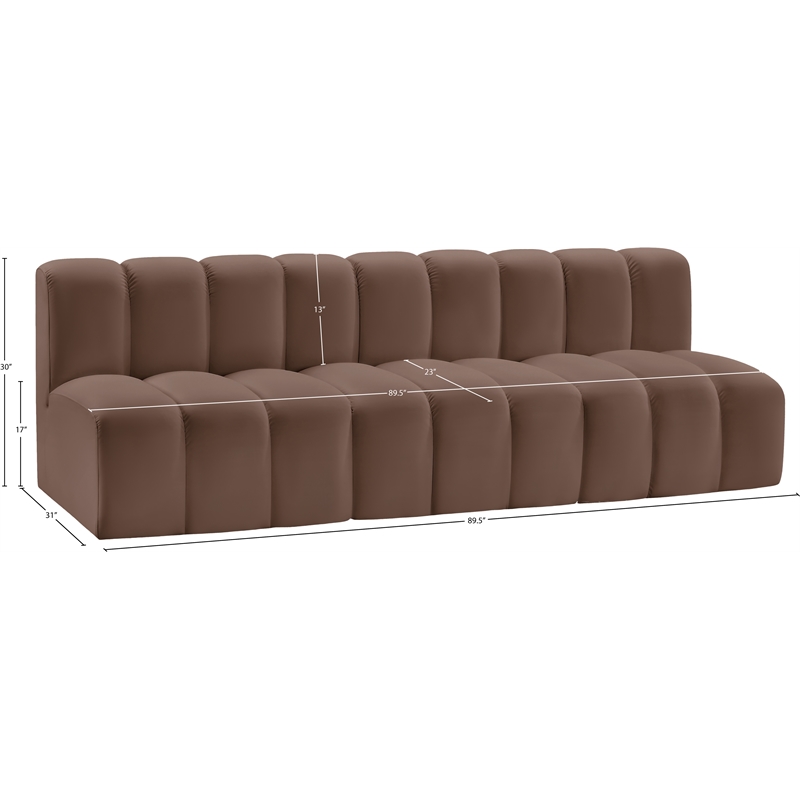 Bowery Hill Contemporary Brown Vegan Leather Modular Sectional