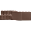 Bowery Hill Contemporary Brown Vegan Leather Modular Sectional