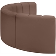 Bowery Hill Contemporary Brown Vegan Leather Modular Sectional