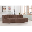 Bowery Hill Contemporary Brown Vegan Leather Modular Sectional