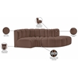 Bowery Hill Contemporary Brown Vegan Leather Modular Sectional