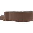 Bowery Hill Contemporary Brown Vegan Leather Modular Sectional