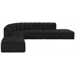 Bowery Hill Contemporary Black Boucle Fabric Modular Sectional