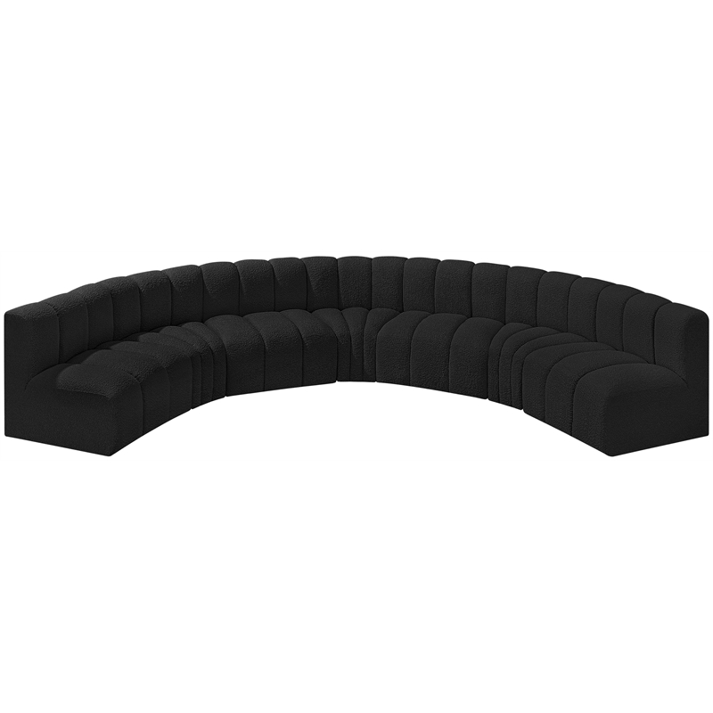 Bowery Hill Contemporary Black Boucle Fabric Modular Sectional
