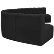 Bowery Hill Contemporary Black Boucle Fabric Modular Sectional