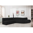 Bowery Hill Contemporary Black Boucle Fabric Modular Sectional
