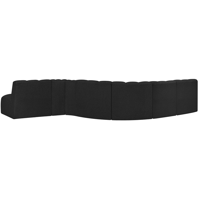Bowery Hill Contemporary Black Boucle Fabric Modular Sectional