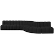 Bowery Hill Contemporary Black Boucle Fabric Modular Sectional