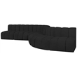 Bowery Hill Contemporary Black Boucle Fabric Modular Sectional