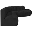 Bowery Hill Contemporary Black Boucle Fabric Modular Sectional