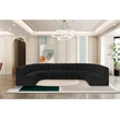Bowery Hill Contemporary Black Boucle Fabric Modular Sectional