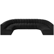 Bowery Hill Contemporary Black Boucle Fabric Modular Sectional