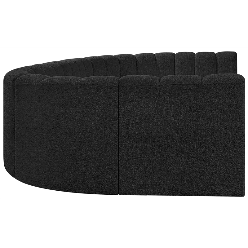 Bowery Hill Contemporary Black Boucle Fabric Modular Sectional