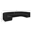Bowery Hill Contemporary Black Boucle Fabric Modular Sectional