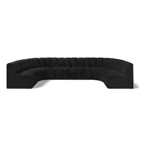 Bowery Hill Contemporary Black Boucle Fabric Modular Sectional