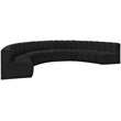 Bowery Hill Contemporary Black Boucle Fabric Modular Sectional