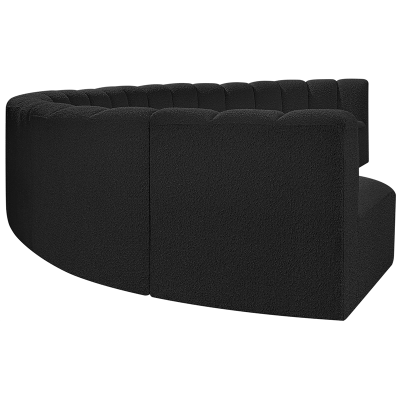 Bowery Hill Contemporary Black Boucle Fabric Modular Sectional