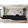 Bowery Hill Contemporary Black Boucle Fabric Modular Sectional