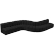 Bowery Hill Contemporary Black Boucle Fabric Modular Sectional