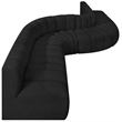 Bowery Hill Contemporary Black Boucle Fabric Modular Sectional