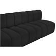 Bowery Hill Contemporary Black Boucle Fabric Modular Sectional