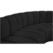 Bowery Hill Contemporary Black Boucle Fabric Modular Sectional