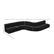 Bowery Hill Contemporary Black Boucle Fabric Modular Sectional