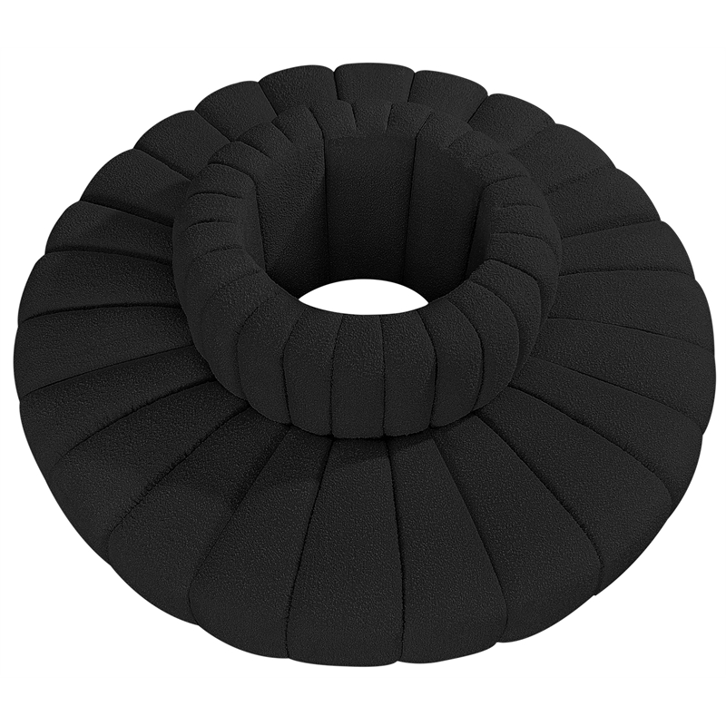 Bowery Hill Contemporary Black Boucle Fabric Modular Sectional