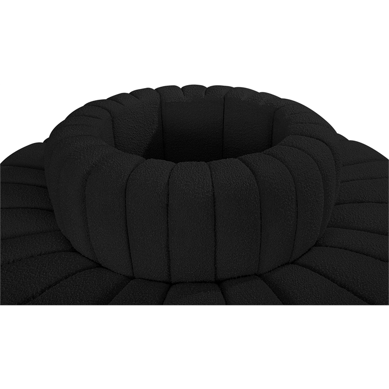 Bowery Hill Contemporary Black Boucle Fabric Modular Sectional