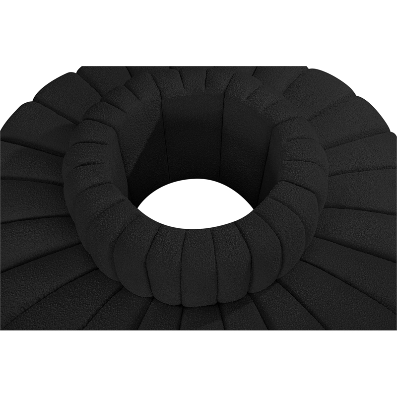 Bowery Hill Contemporary Black Boucle Fabric Modular Sectional