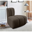 Bowery Hill Contemporary Rich Brown Boucle Fabric Reverse Corner