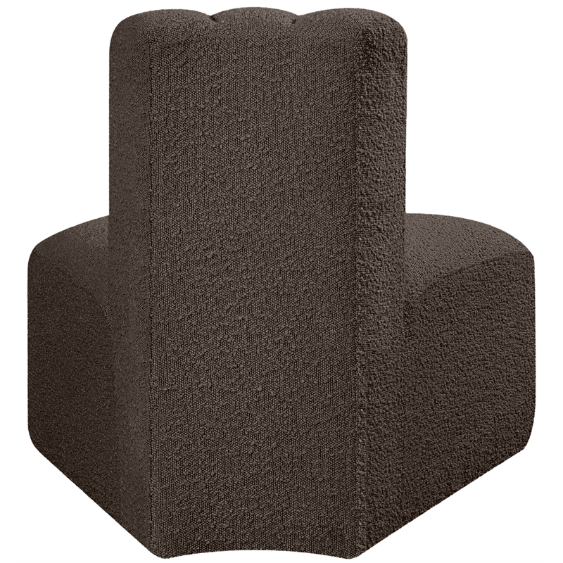 Bowery Hill Contemporary Rich Brown Boucle Fabric Reverse Corner