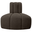 Bowery Hill Contemporary Rich Brown Boucle Fabric Reverse Corner