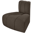 Bowery Hill Contemporary Rich Brown Boucle Fabric Reverse Corner