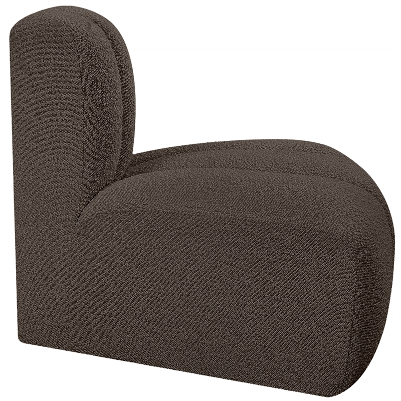 Bowery Hill Contemporary Rich Brown Boucle Fabric Reverse Corner