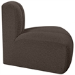 Bowery Hill Contemporary Rich Brown Boucle Fabric Reverse Corner