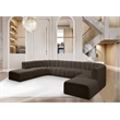 Bowery Hill Contemporary Brown Boucle Fabric Modular Sectional