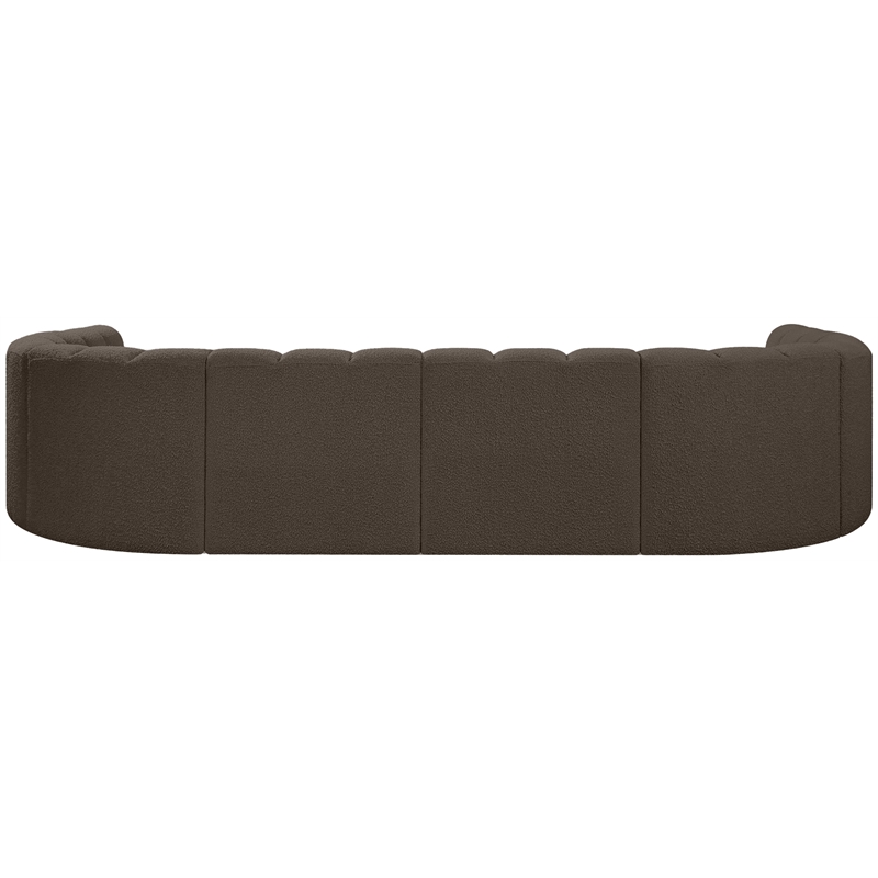 Bowery Hill Contemporary Brown Boucle Fabric Modular Sectional