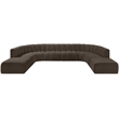 Bowery Hill Contemporary Brown Boucle Fabric Modular Sectional