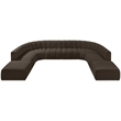 Bowery Hill Contemporary Brown Boucle Fabric Modular Sectional