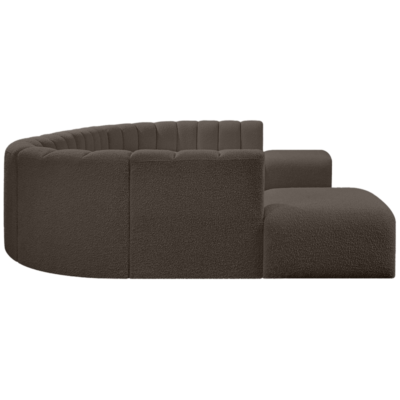 Bowery Hill Contemporary Brown Boucle Fabric Modular Sectional