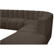 Bowery Hill Contemporary Brown Boucle Fabric Modular Sectional