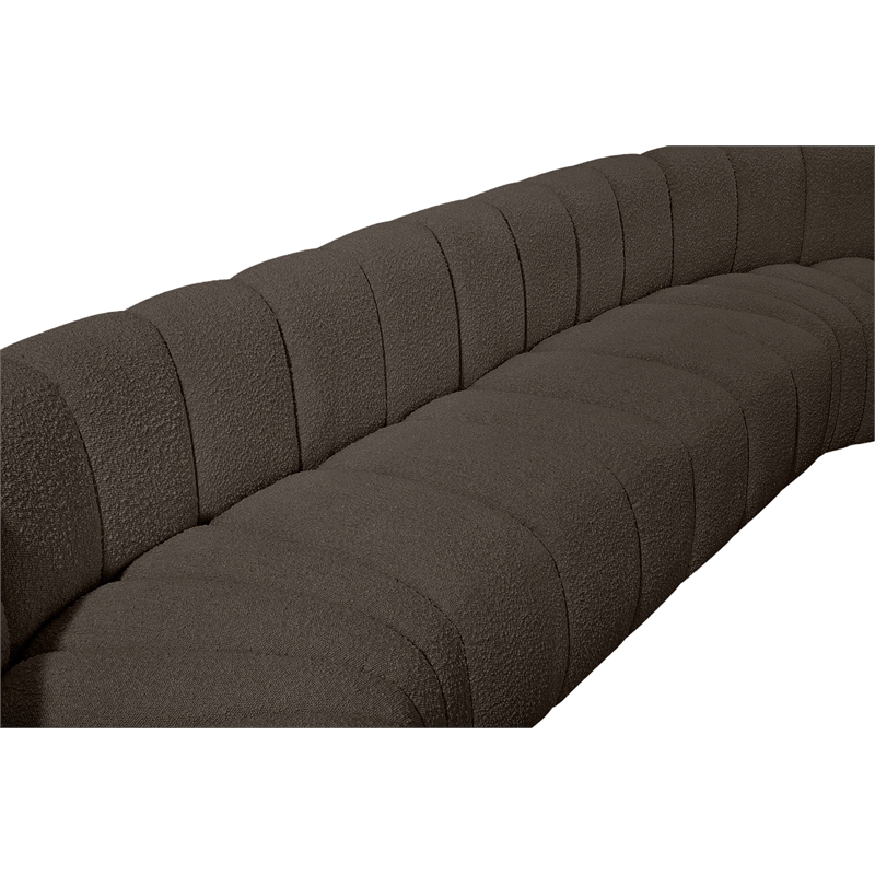 Bowery Hill Contemporary Brown Boucle Fabric Modular Sectional
